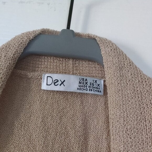 Dex Linen color Coastal Beach Boho Nature Forest Neutral Beige long Cardigan 1X - Picture 3 of 6